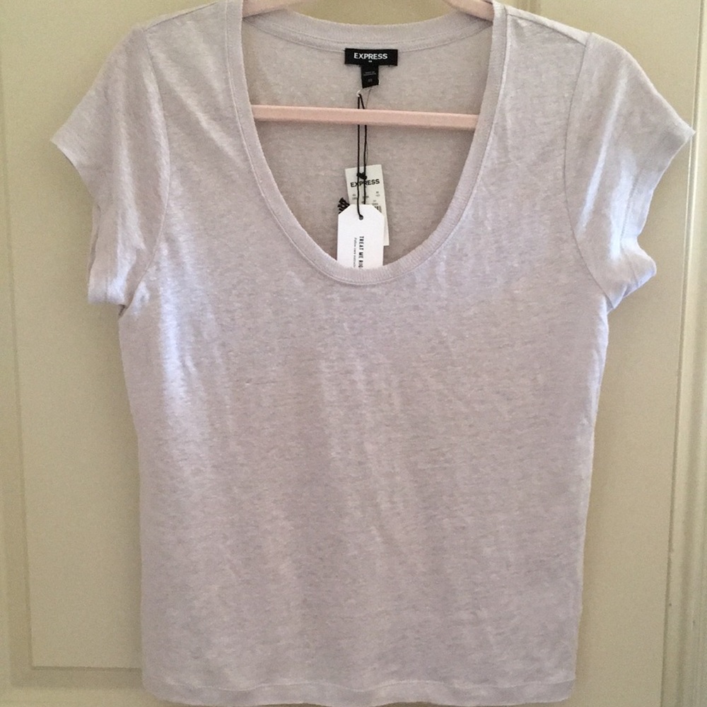 Linen Burnout Sheer T Shirt